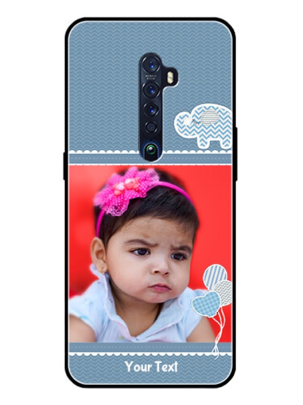 Custom Reno 2 Photo Printing on Glass Case  - with Kids Pattern Design