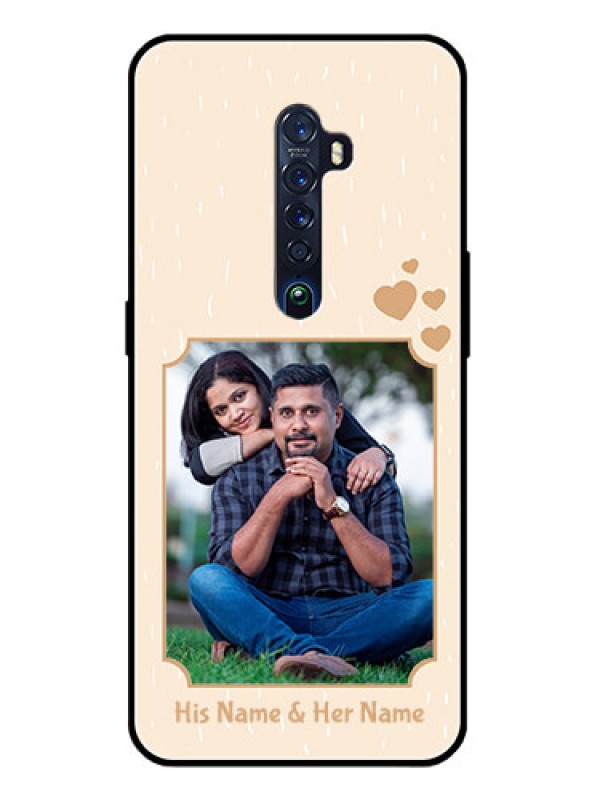 Custom Reno 2 Custom Glass Phone Case  - with confetti love design 