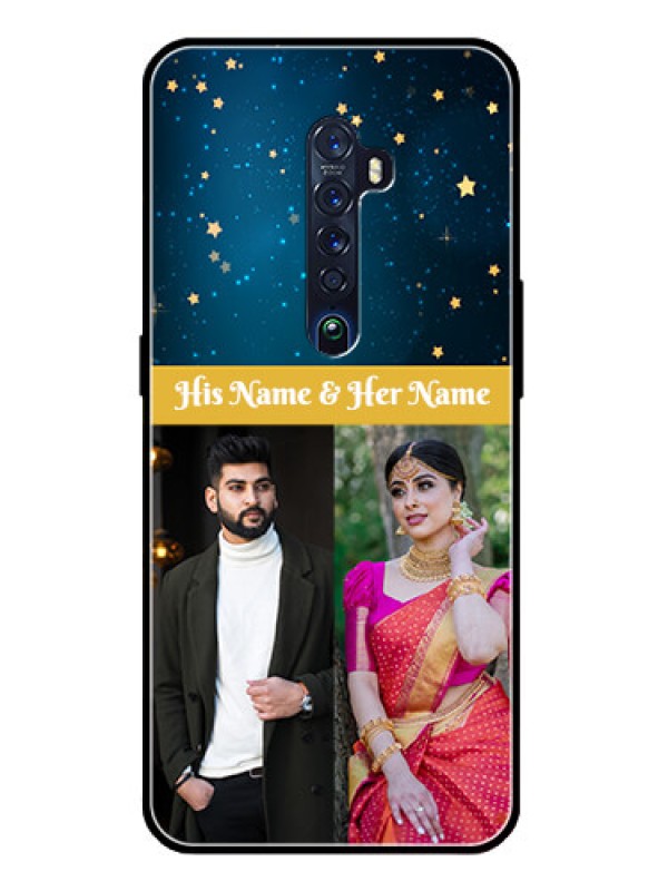 Custom Reno 2 Custom Glass Phone Case  - Galaxy Stars Backdrop Design
