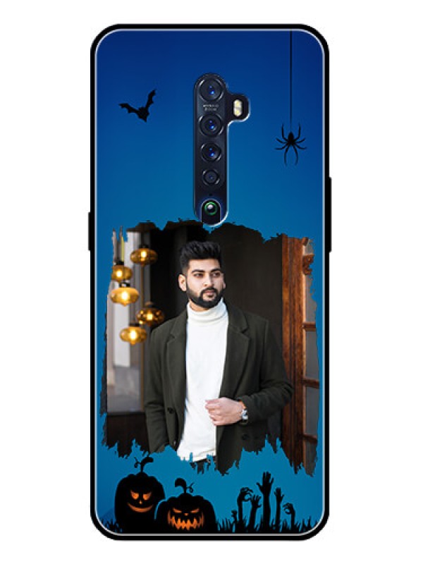 Custom Reno 2 Photo Printing on Glass Case  - with pro Halloween design 