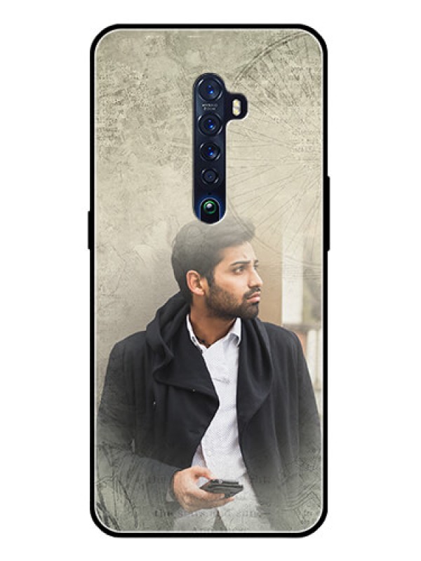 Custom Reno 2 Custom Glass Phone Case  - with vintage design