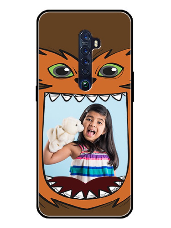 Custom Reno 2 Photo Printing on Glass Case  - Owl Monster Back Case Design
