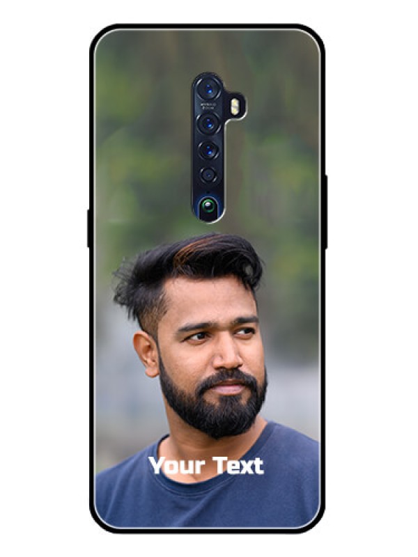 Custom Reno 2 Glass Mobile Cover: Photo with Text