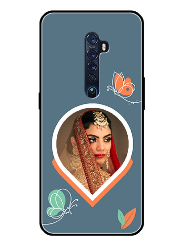 Custom Oppo Reno 2 Custom Glass Mobile Case - Droplet Butterflies Design