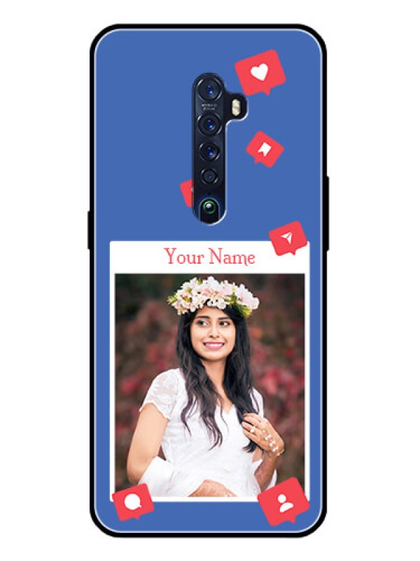 Custom Oppo Reno 2 Custom Glass Phone Case - Like Share And Comment Design