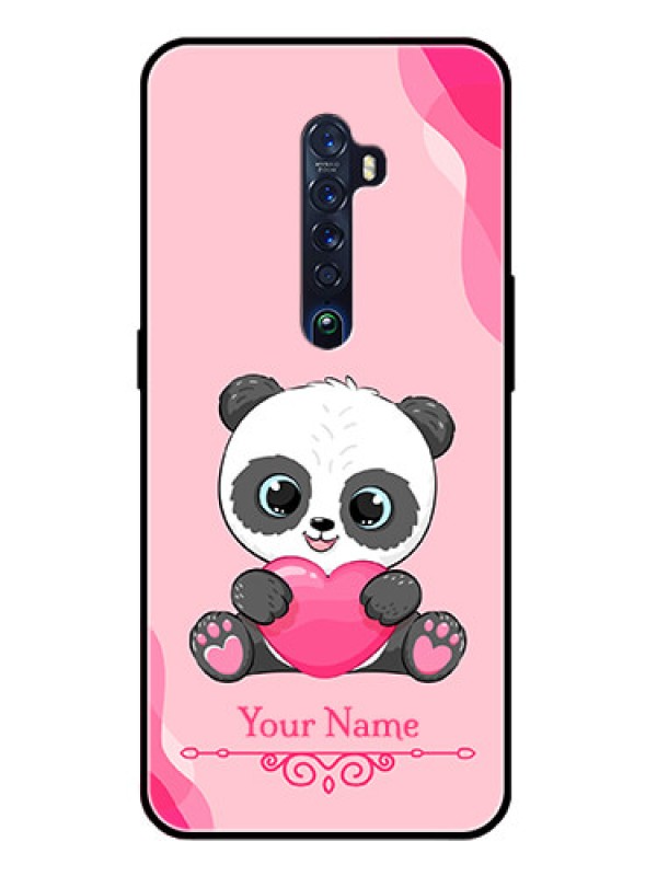 Custom Oppo Reno 2 Custom Glass Mobile Case - Cute Panda Design