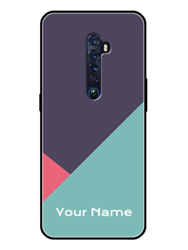 Custom Oppo Reno 2 Custom Glass Mobile Case - Tri Color abstract Design
