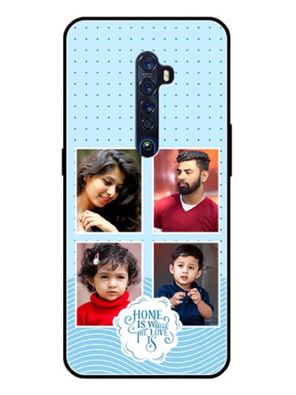 Custom Oppo Reno 2 Custom Glass Phone Case - Cute love quote with 4 pic upload Design