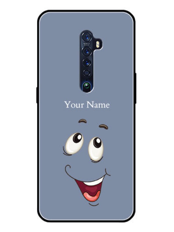Custom Oppo Reno 2 Photo Printing on Glass Case - Laughing Cartoon Face Design