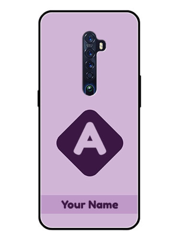 Custom Oppo Reno 2 Custom Glass Mobile Case - Custom Letter in curved badge Design