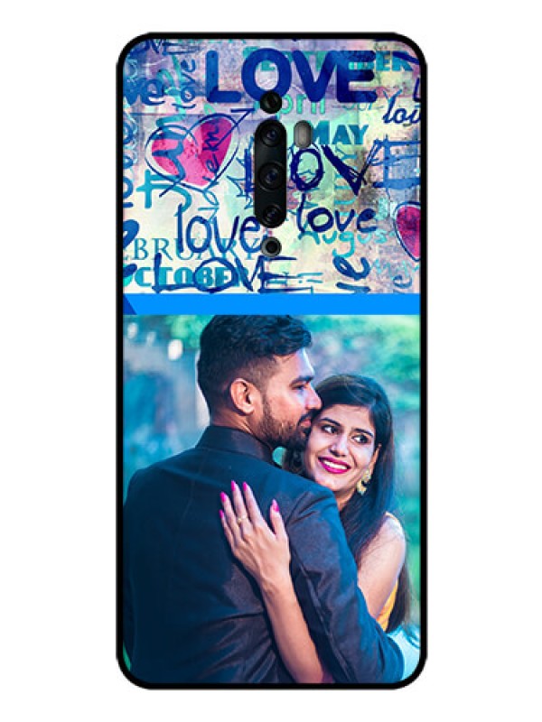 Custom Oppo Reno 2F Custom Glass Mobile Case  - Colorful Love Design