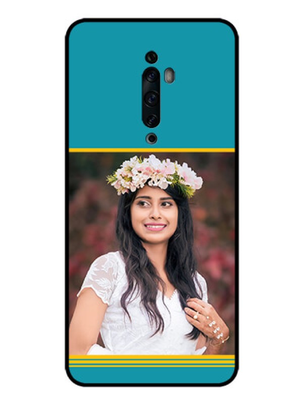 Custom Oppo Reno 2F Custom Glass Phone Case  - Yellow & Blue Design 