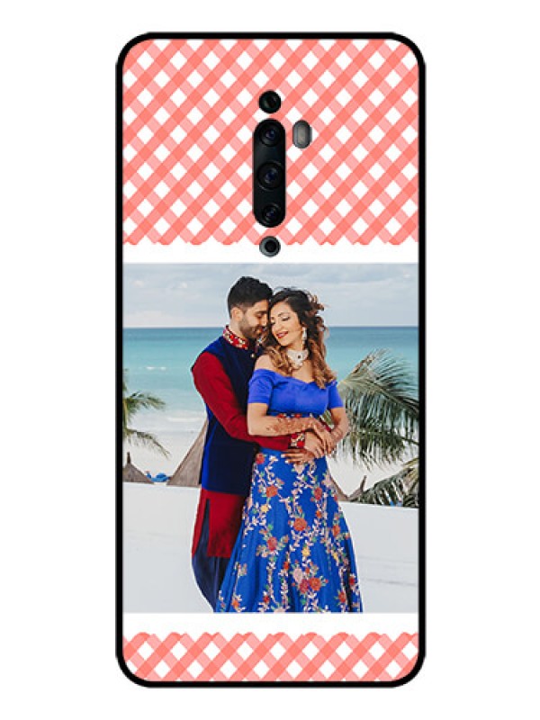 Custom Oppo Reno 2F Personalized Glass Phone Case  - Pink Pattern Design
