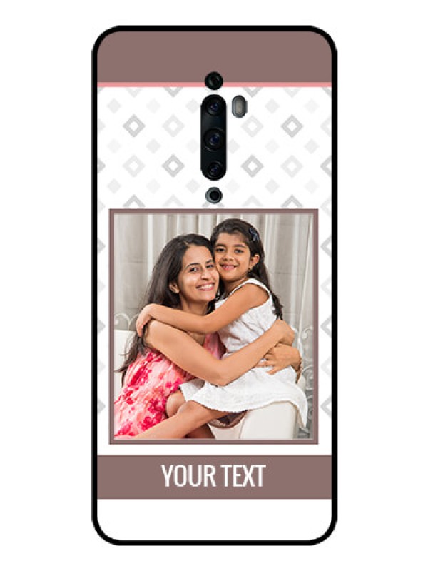 Custom Oppo Reno 2F Photo Printing on Glass Case  - Simple Diamond Design