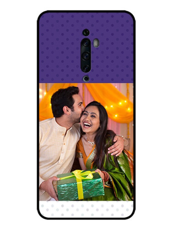 Custom Oppo Reno 2F Personalized Glass Phone Case  - Violet Pattern Design
