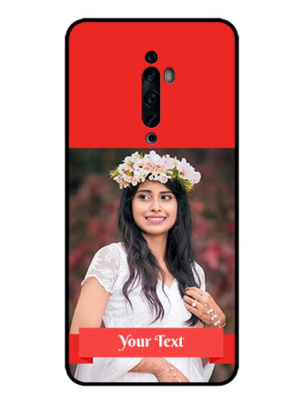 Custom Oppo Reno 2F Custom Glass Phone Case  - Simple Red Color Design