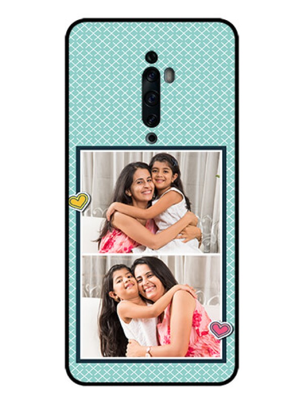 Custom Oppo Reno 2F Custom Glass Phone Case  - 2 Image Holder with Pattern Design