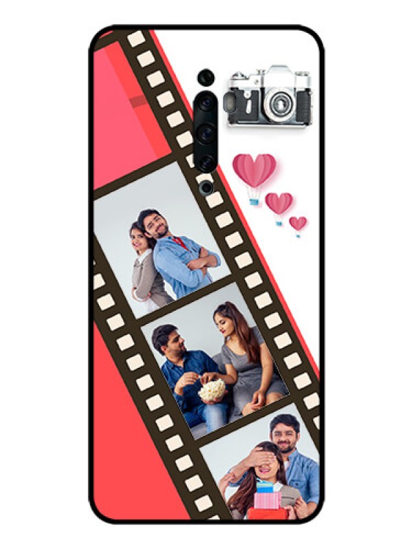 Custom Oppo Reno 2F Personalized Glass Phone Case  - 3 Image Holder with Film Reel