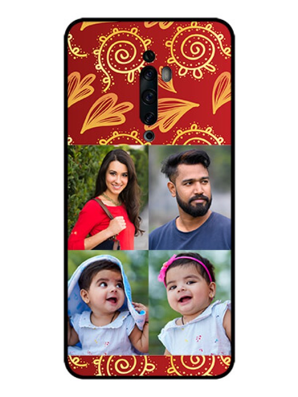 Custom Oppo Reno 2F Photo Printing on Glass Case  - 4 Image Traditional Design