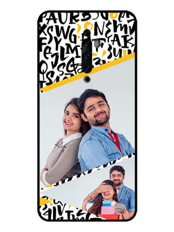 Custom Oppo Reno 2F Custom Glass Mobile Case  - Letters Pattern Design