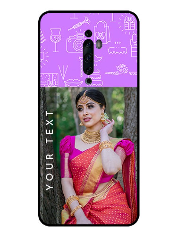 Custom Oppo Reno 2F Custom Glass Mobile Case  - Birthday Icons Design