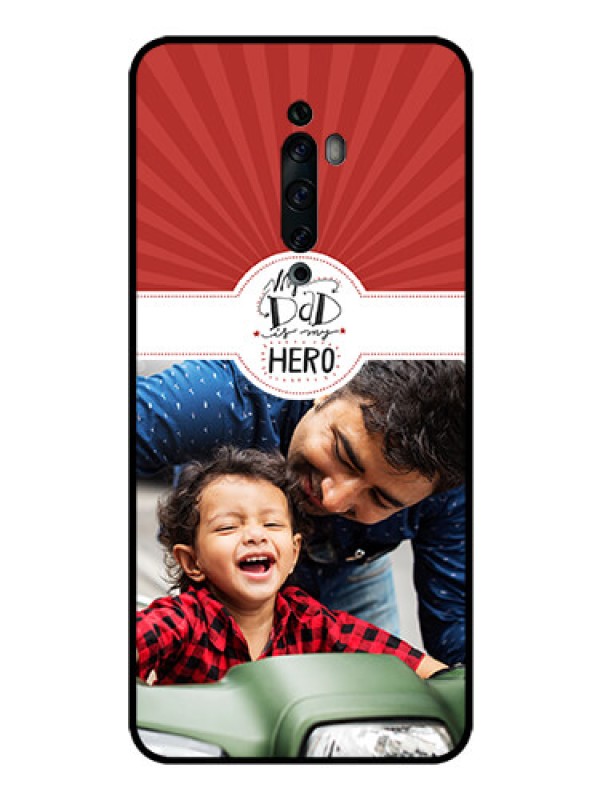 Custom Oppo Reno 2F Photo Printing on Glass Case  - My Dad Hero Design