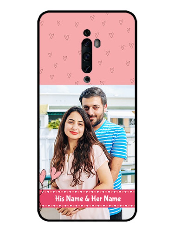 Custom Oppo Reno 2F Personalized Glass Phone Case  - Love Design Peach Color