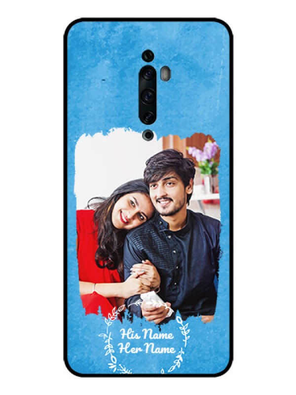 Custom Oppo Reno 2F Custom Glass Phone Case - Blue Color Vintage Design