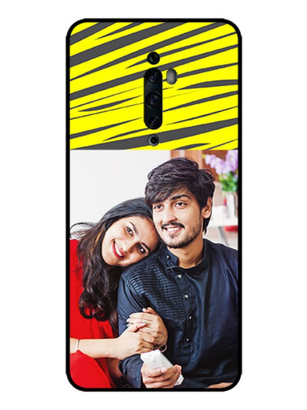 Custom Oppo Reno 2F Photo Printing on Glass Case  - Yellow Abstract Design