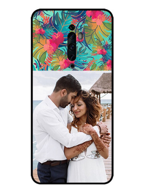 Custom Oppo Reno 2F Photo Printing on Glass Case  - Watercolor Floral Design