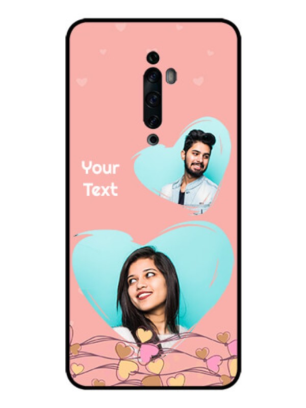 Custom Oppo Reno 2F Custom Glass Mobile Case  - Love Doodle Design