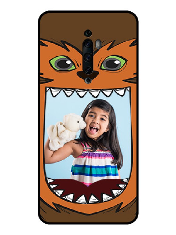 Custom Oppo Reno 2F Photo Printing on Glass Case  - Owl Monster Back Case Design