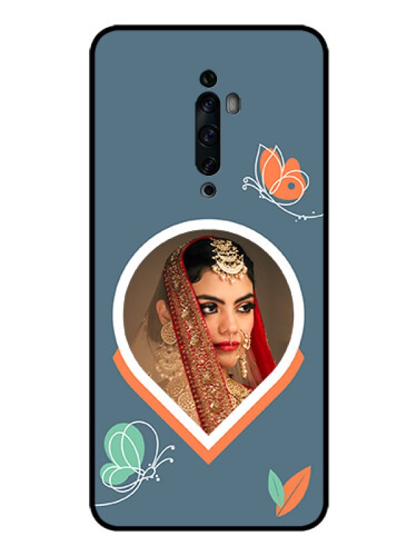 Custom Oppo Reno 2f Custom Glass Mobile Case - Droplet Butterflies Design