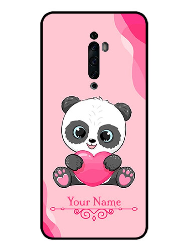 Custom Oppo Reno 2f Custom Glass Mobile Case - Cute Panda Design