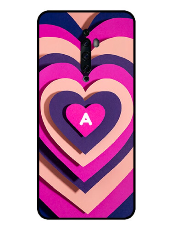 Custom Oppo Reno 2f Custom Glass Mobile Case - Cute Heart Pattern Design