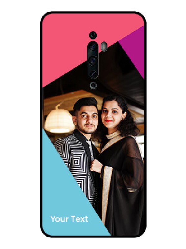 Custom Oppo Reno 2f Custom Glass Mobile Case - Stacked Triple colour Design