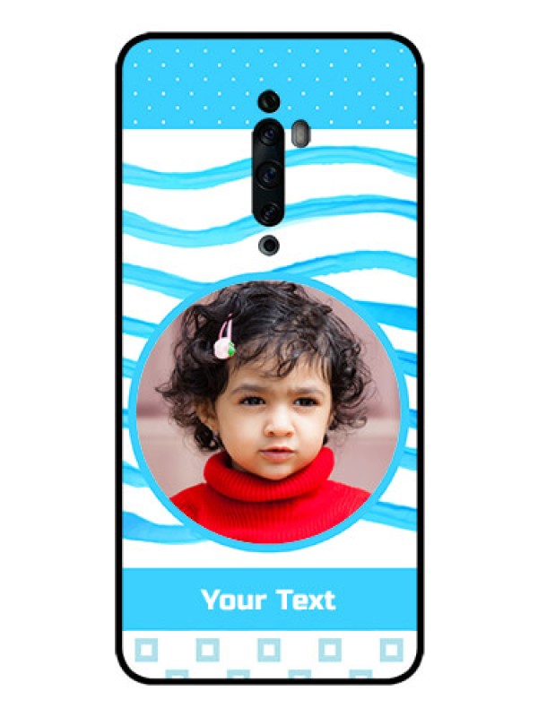 Custom Oppo Reno 2Z Custom Glass Phone Case  - Simple Blue Case Design