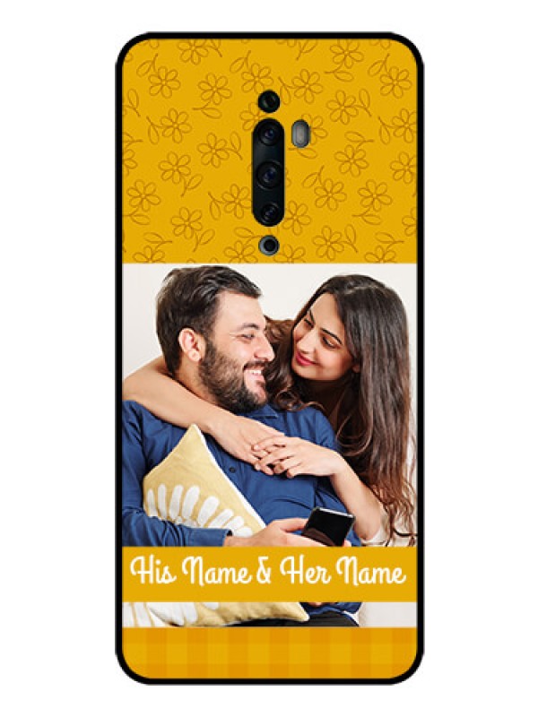 Custom Oppo Reno 2Z Custom Glass Mobile Case  - Yellow Floral Design