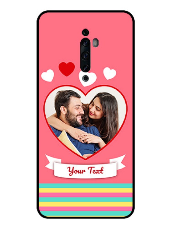 Custom Oppo Reno 2Z Photo Printing on Glass Case  - Love Doodle Design