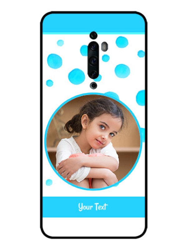 Custom Oppo Reno 2Z Photo Printing on Glass Case  - Blue Bubbles Pattern Design