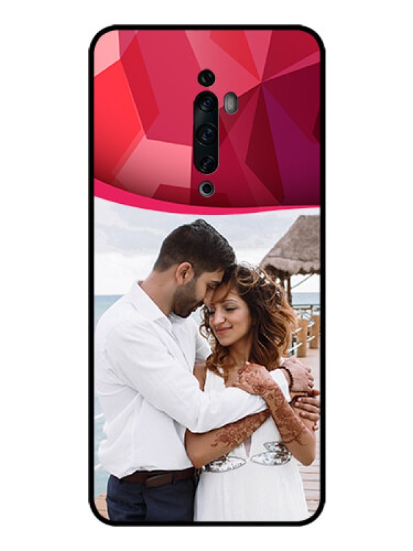 Custom Oppo Reno 2Z Custom Glass Mobile Case  - Red Abstract Design