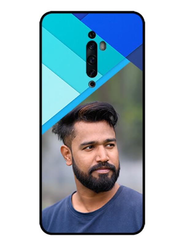 Custom Oppo Reno 2Z Custom Glass Phone Case  - Blue Pattern Design