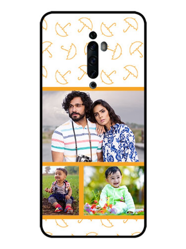 Custom Oppo Reno 2Z Custom Glass Mobile Case  - Yellow Pattern Design