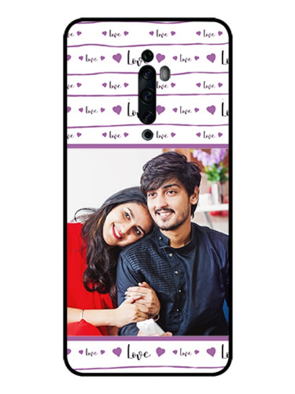 Custom Oppo Reno 2Z Custom Glass Mobile Case  - Couples Heart Design