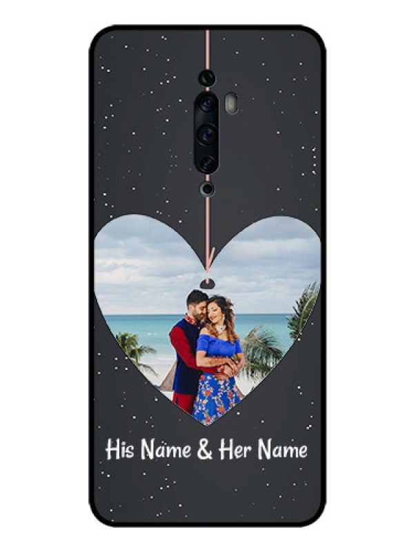 Custom Oppo Reno 2Z Custom Glass Phone Case  - Hanging Heart Design