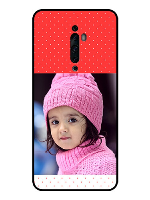 Custom Oppo Reno 2Z Photo Printing on Glass Case  - Red Pattern Design
