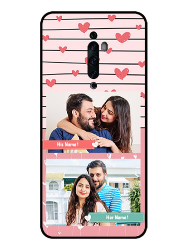 Custom Oppo Reno 2Z Custom Glass Mobile Case  - Photo with Heart Design