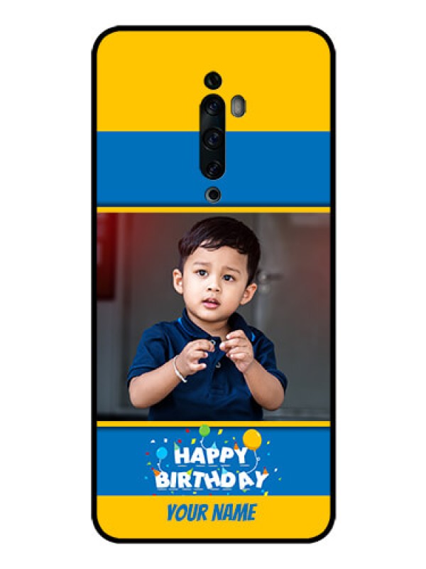 Custom Oppo Reno 2Z Custom Glass Mobile Case  - Birthday Wishes Design