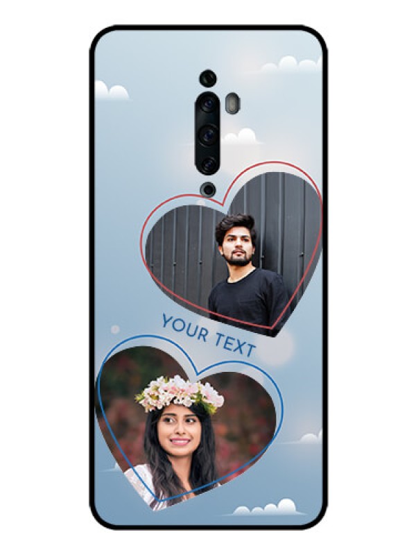 Custom Oppo Reno 2Z Custom Glass Mobile Case  - Blue Color Couple Design 