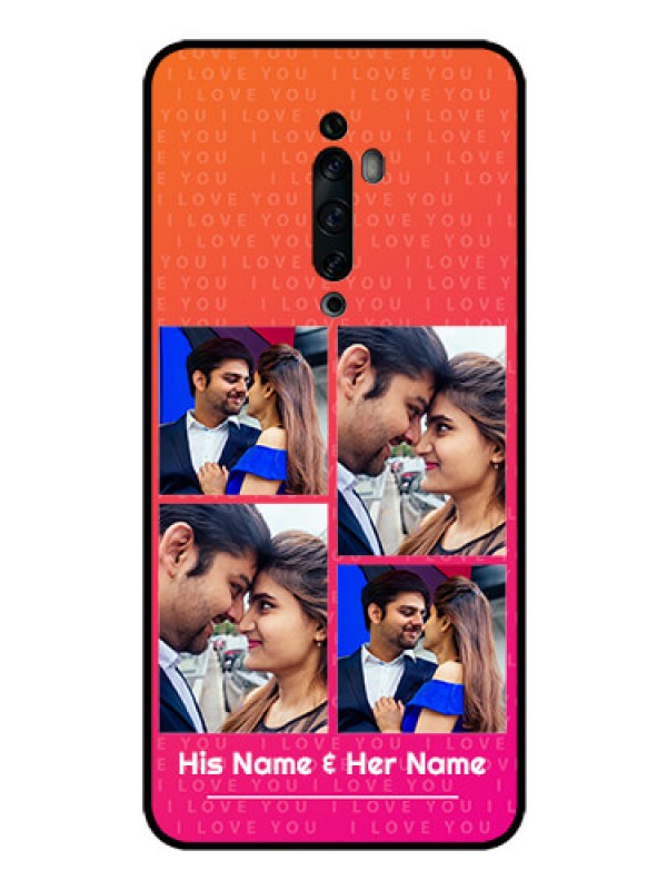 Custom Oppo Reno 2Z Custom Glass Phone Case  - I Love You Pink Design